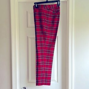 Ankle length festive plaid pants from Talbots. Excellent condition!
